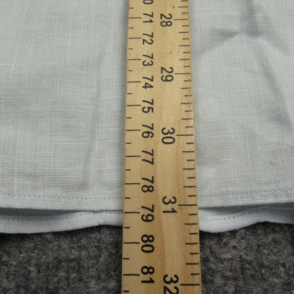 Vintage J Crew Shirt Mens Extra Large 17.5 18 Light Blue Solid Linen Relaxed Fit - Picture 6 of 10